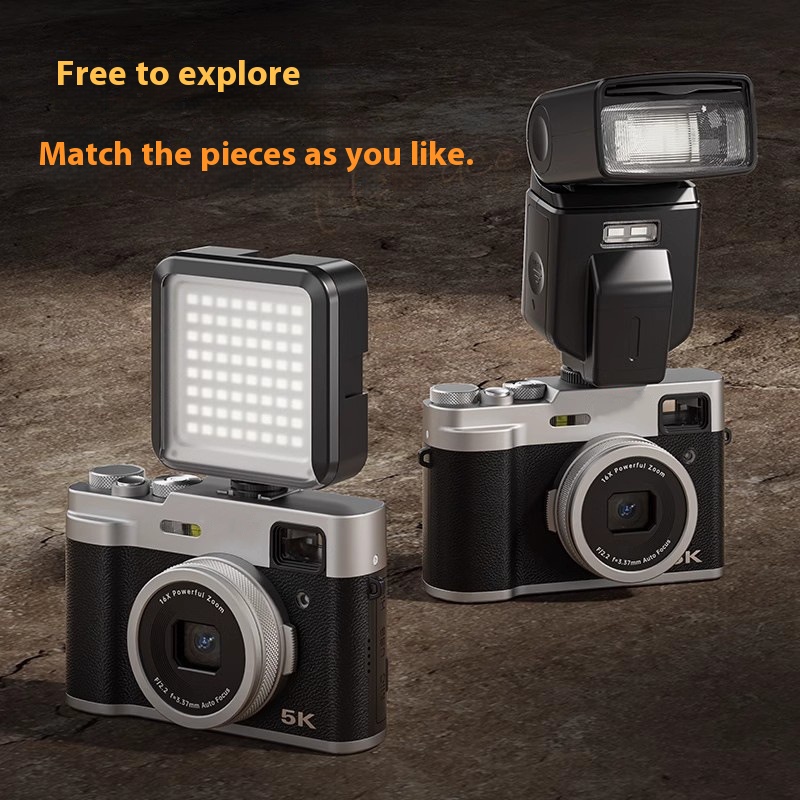 5K HD Dual Lens Digital Camera with Fast Viewfinder