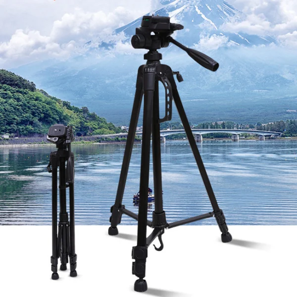 Portable Aluminum Alloy SLR Camera Tripod with 3D PTZ