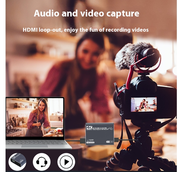 4K HDMI Capture Card for Gaming and Set-top Box Audio