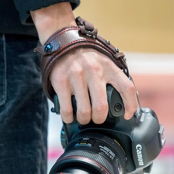 Leather Camera Wristband for DSLR and Mirrorless Cameras
