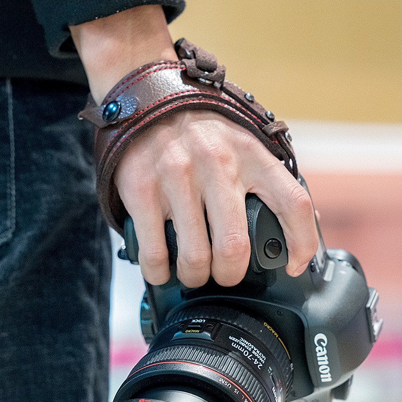 Leather Camera Wristband for DSLR and Mirrorless Cameras