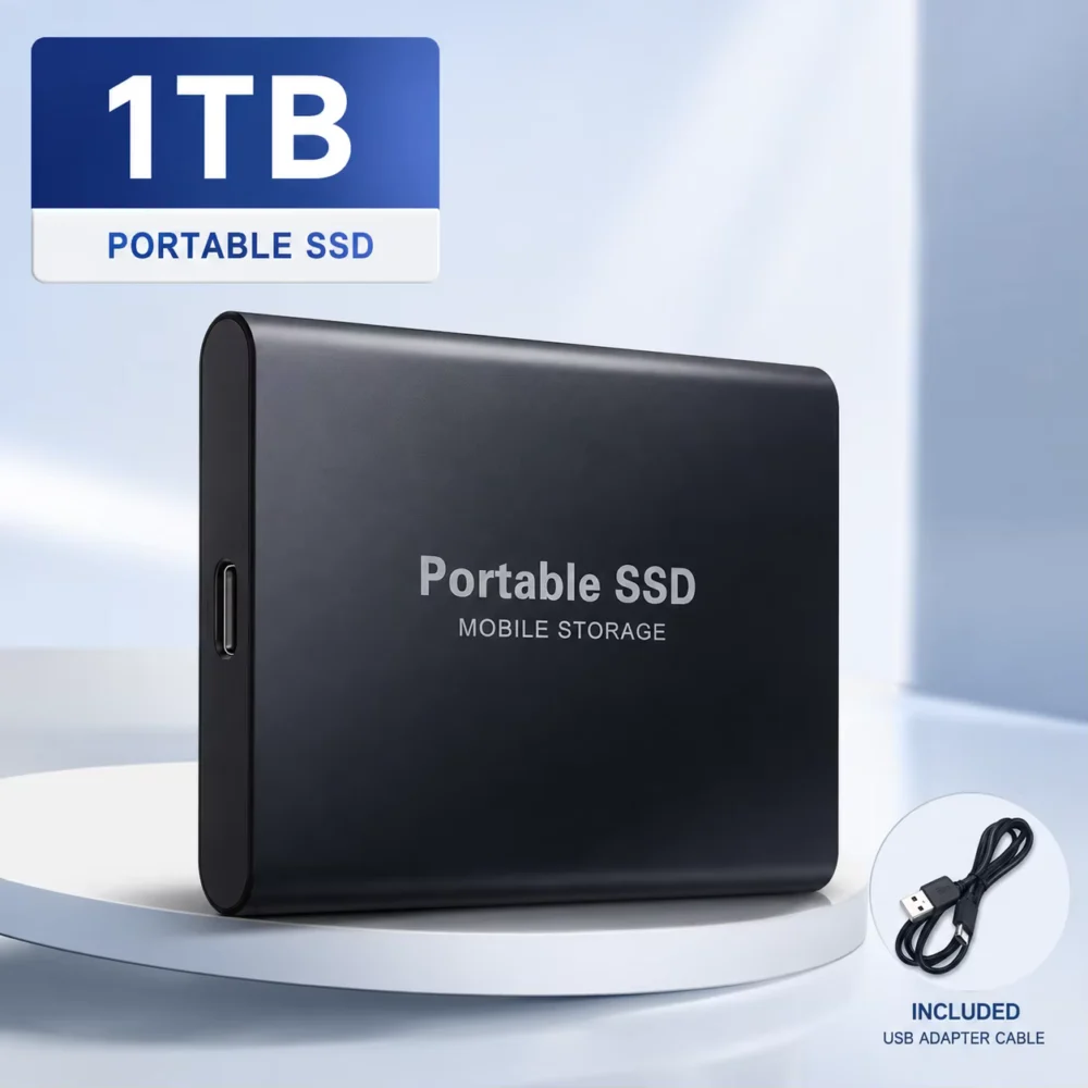 1TB Portable External SSD USB 3.0 Type-C Fast Storage