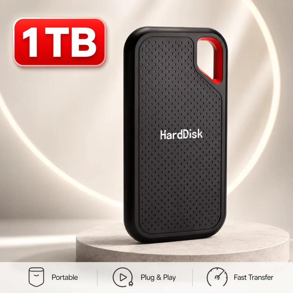 Portable 1TB SSD External Hard Drive USB 3.1 High-Speed Storage