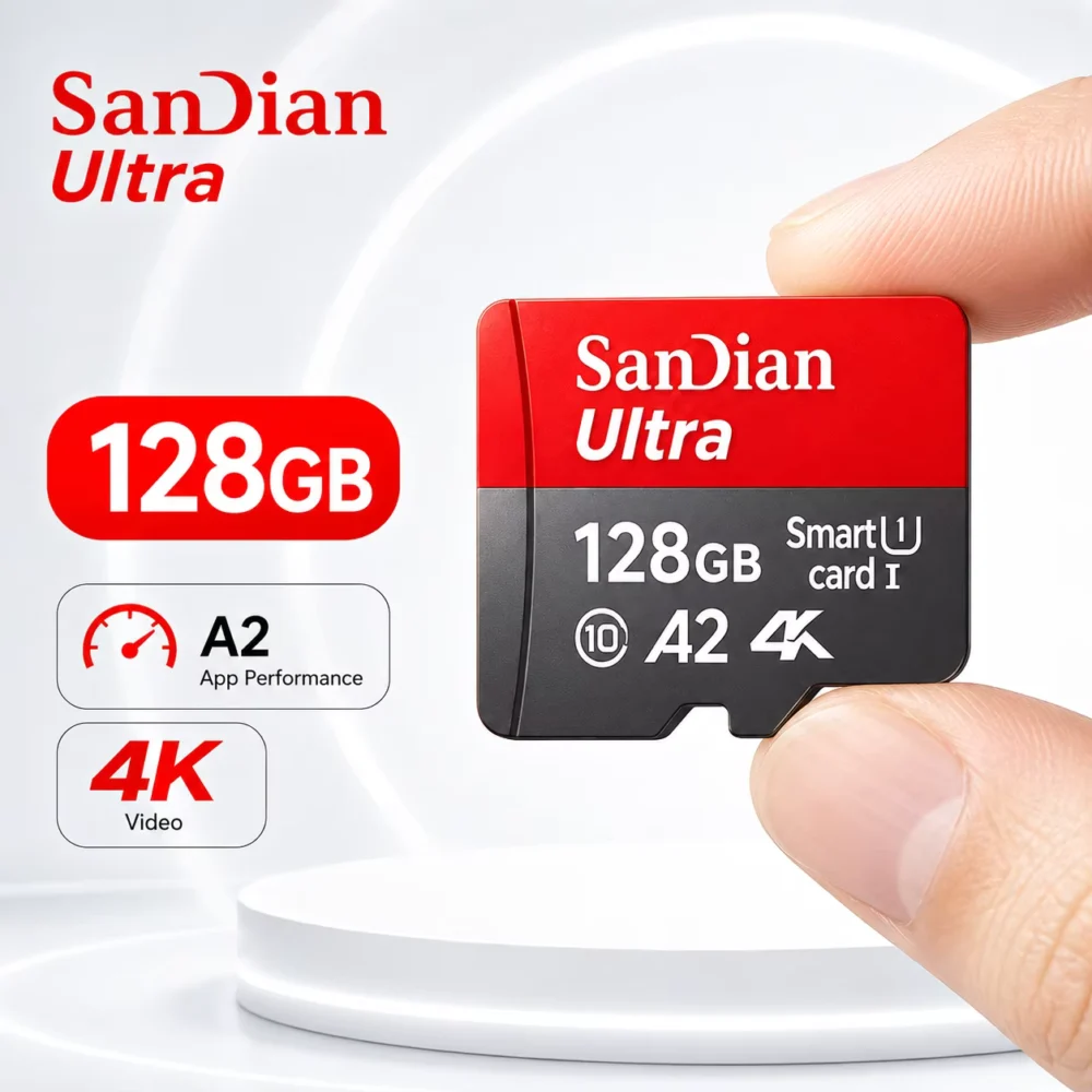 High-Speed MicroSD Card 128GB-2TB Class 10 U3 A1