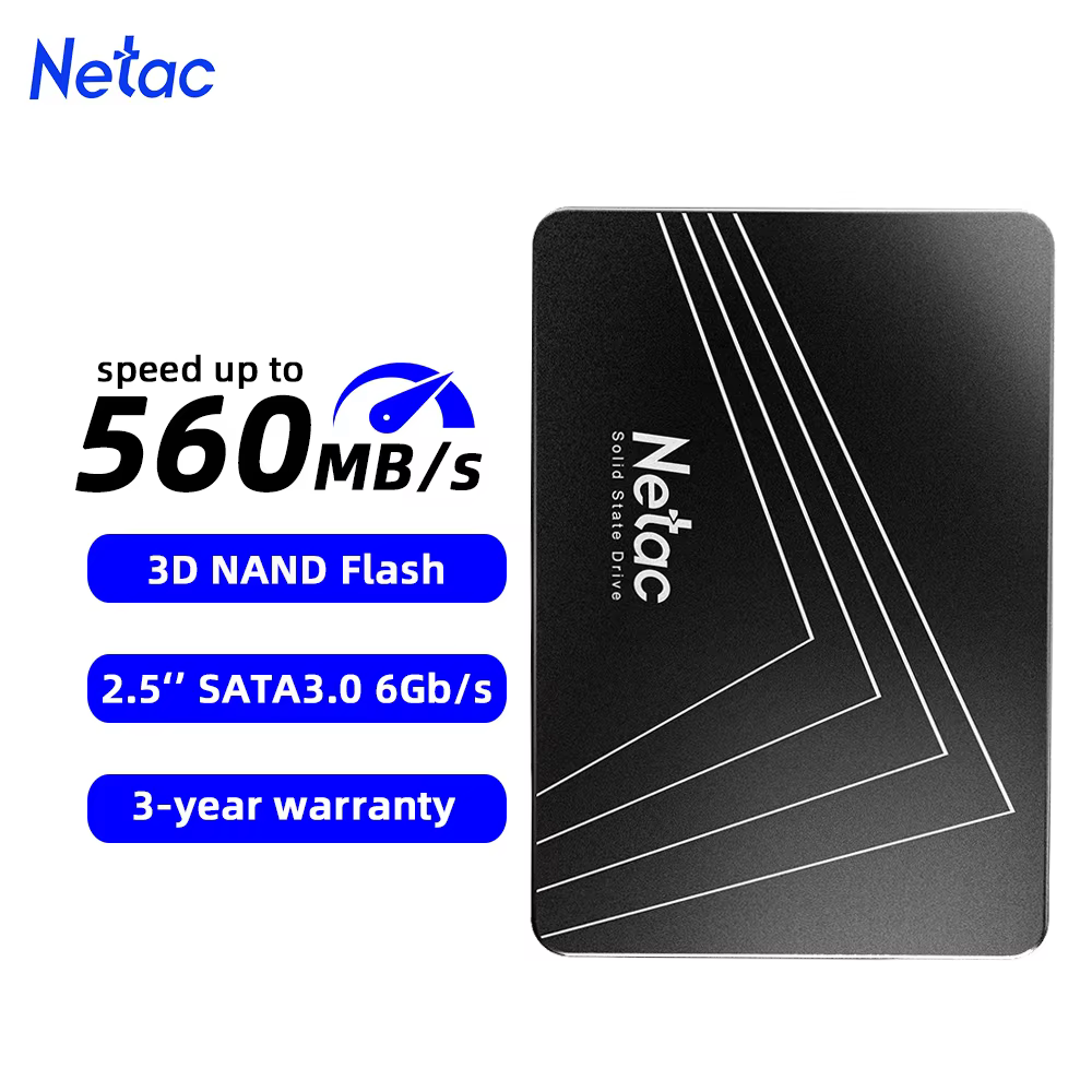Netac 2.5" SATA III SSD 128GB-2TB QLC Flash