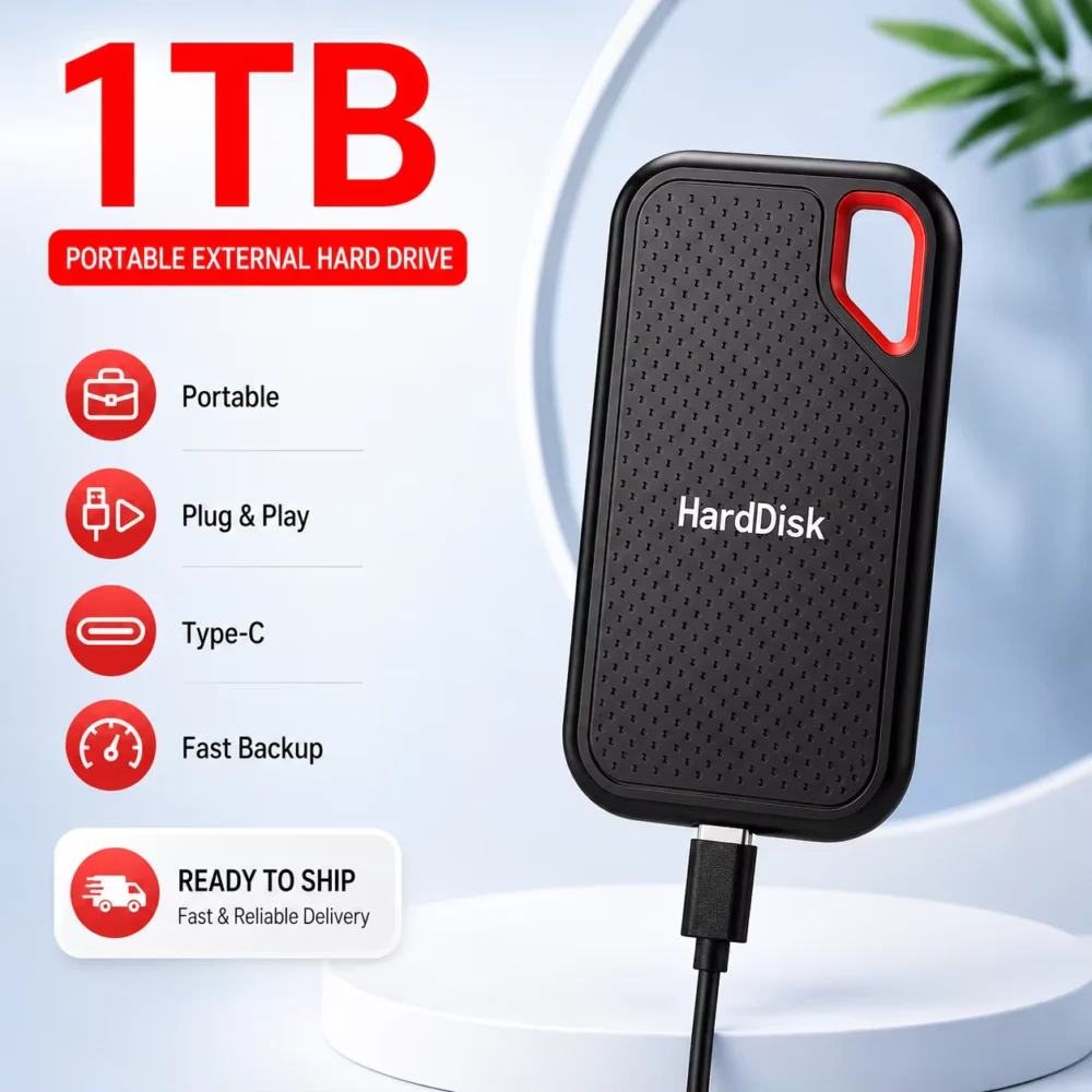 AEVYVKV External Portable SSD 1TB USB 3.2 Storage Drive