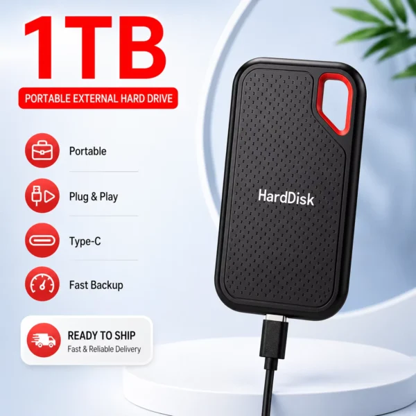 AEVYVKV External Portable SSD 1TB USB 3.2 Storage Drive