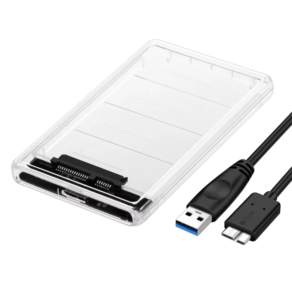 2.5 Inch USB 3.0 Transparent Hard Drive Enclosure