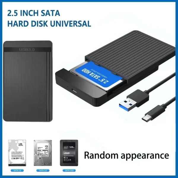 2.5" SATA HDD SSD Enclosure USB-C 3.1/3.0 Adapter