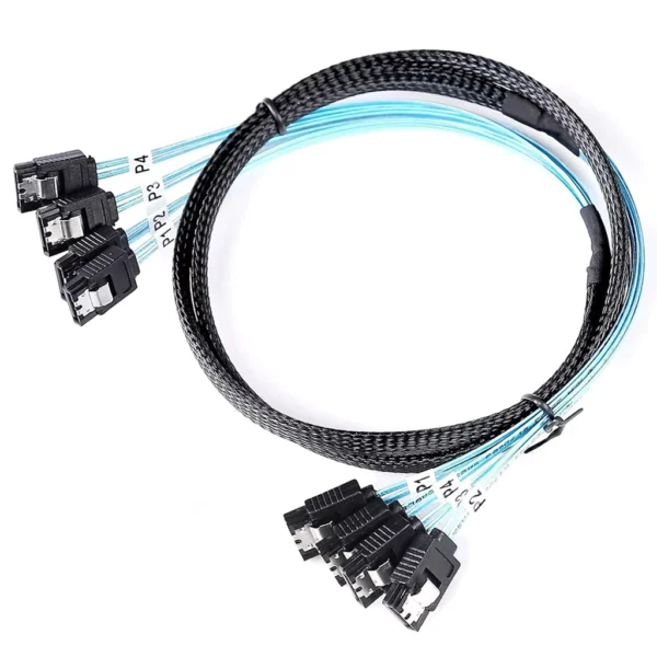 4/6/8 SATA 4.0 7P Female Adapter Cable with Braided Mesh
