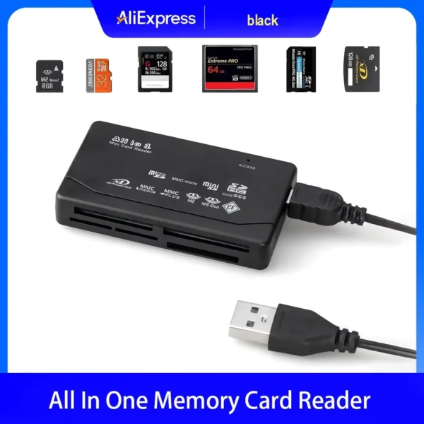 USB All-In-One Multi Memory Card Reader with USB 2.0