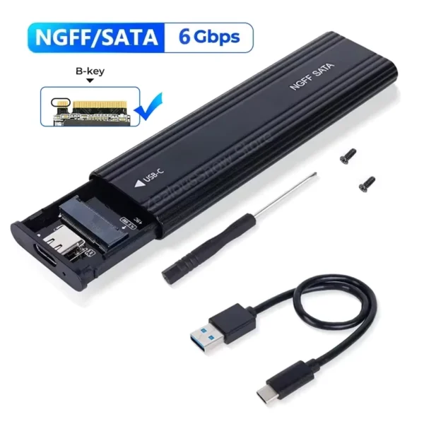 M.2 NVMe SATA SSD Enclosure USB Type-C 10Gbps