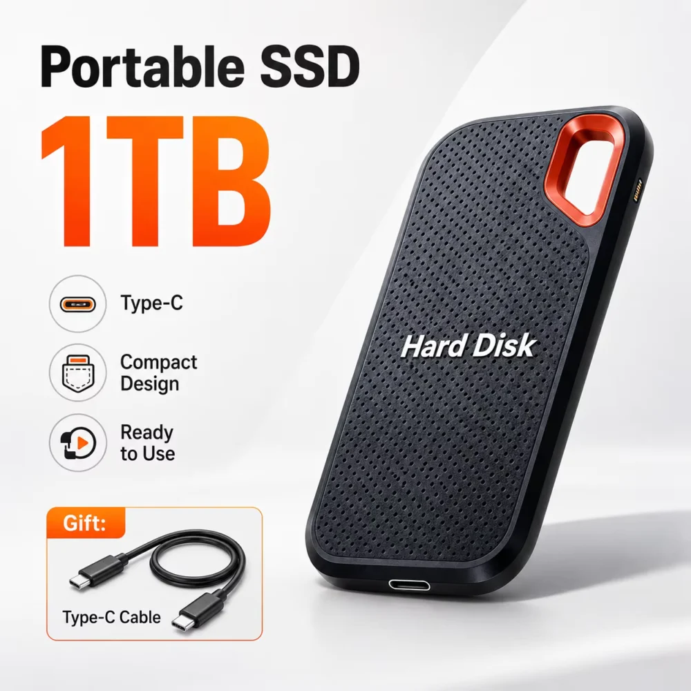 Portable 4TB External SSD USB 3.1 High Speed Storage