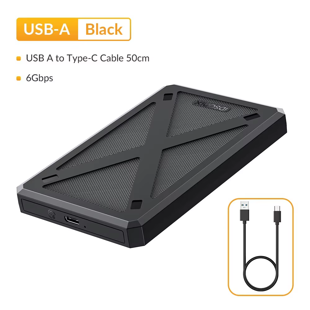 iDsonix 2.5" SATA HDD Enclosure USB 3.1 Type-C Case