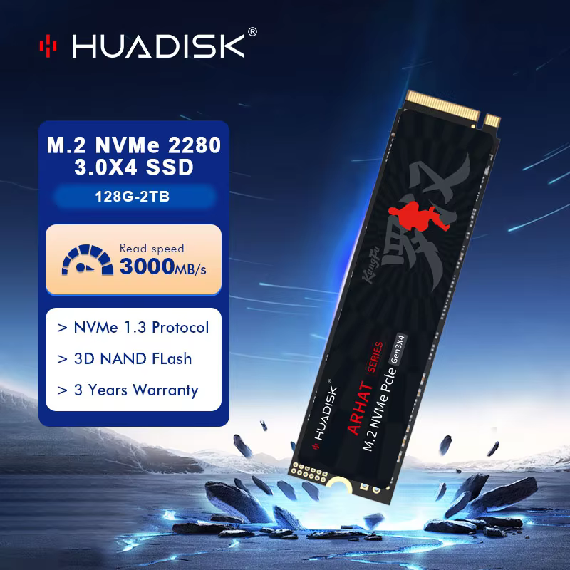 HUADISK M2 NVMe SSD 128GB-2TB PCIe 3.0 Internal Drive