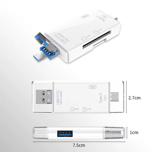 6-in-1 USB C SD Card Reader with TF/Micro SD Support