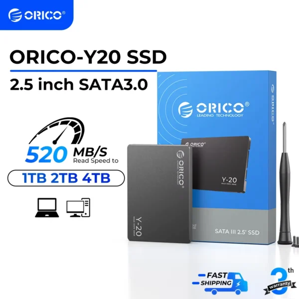 ORICO 2.5" SATA III 3D NAND SSD 128GB-4TB Y20 Series