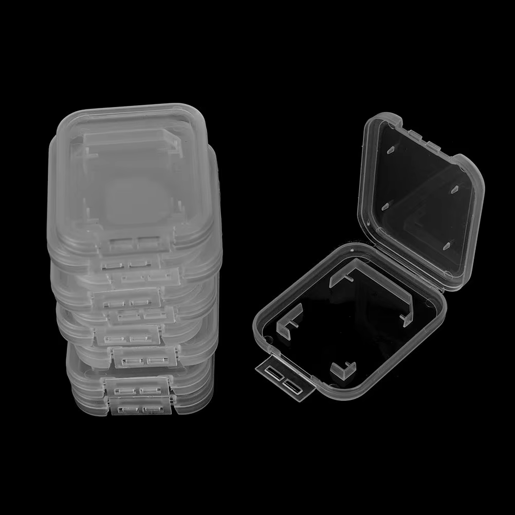10-Pack Transparent Plastic SD SDHC Memory Card Cases