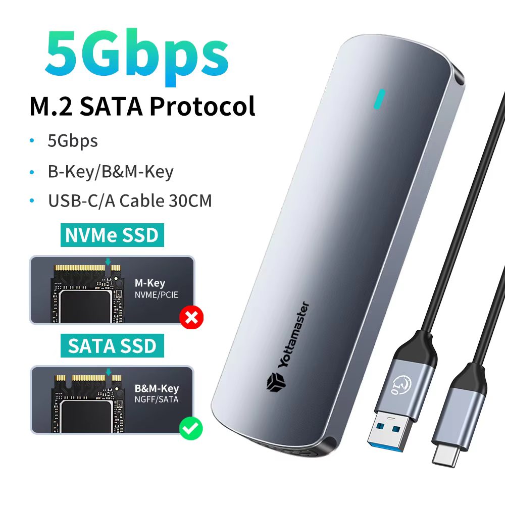 Yottamaster M.2 Dual Protocol SSD Enclosure USB 10Gbps