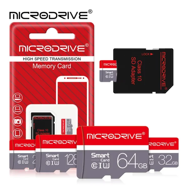 MicroDrive High-Speed Micro SD Card with Adapter 4GB-256GB