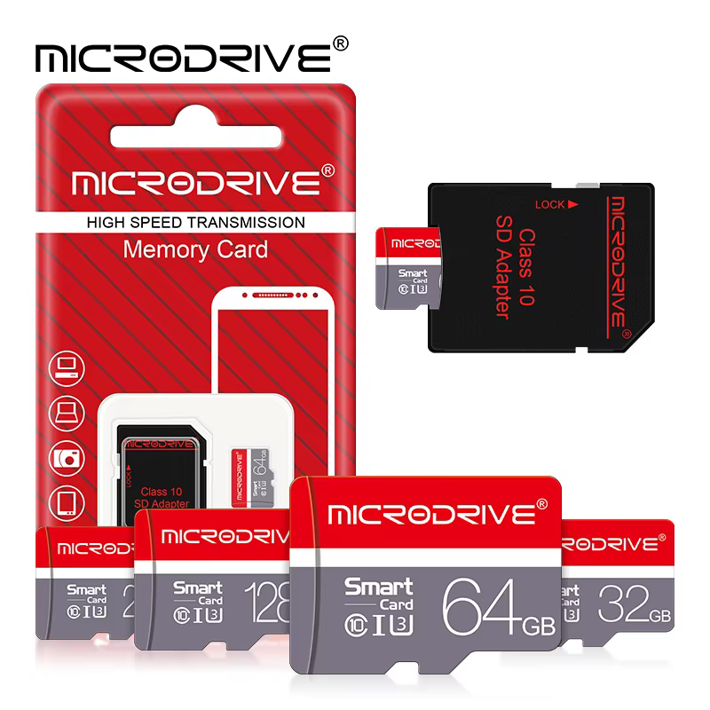 MicroDrive High-Speed Micro SD Card with Adapter 4GB-256GB