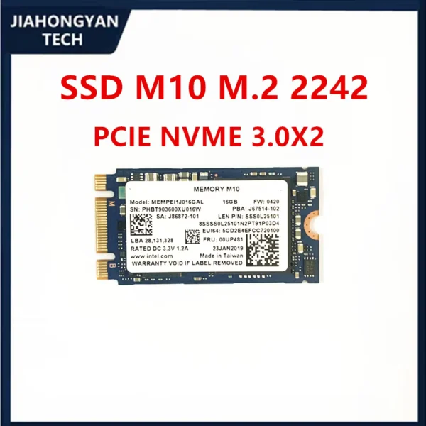 M10 M.2 2280 2242 SSD 16GB 32GB 64GB PCIe NVMe3.0x2