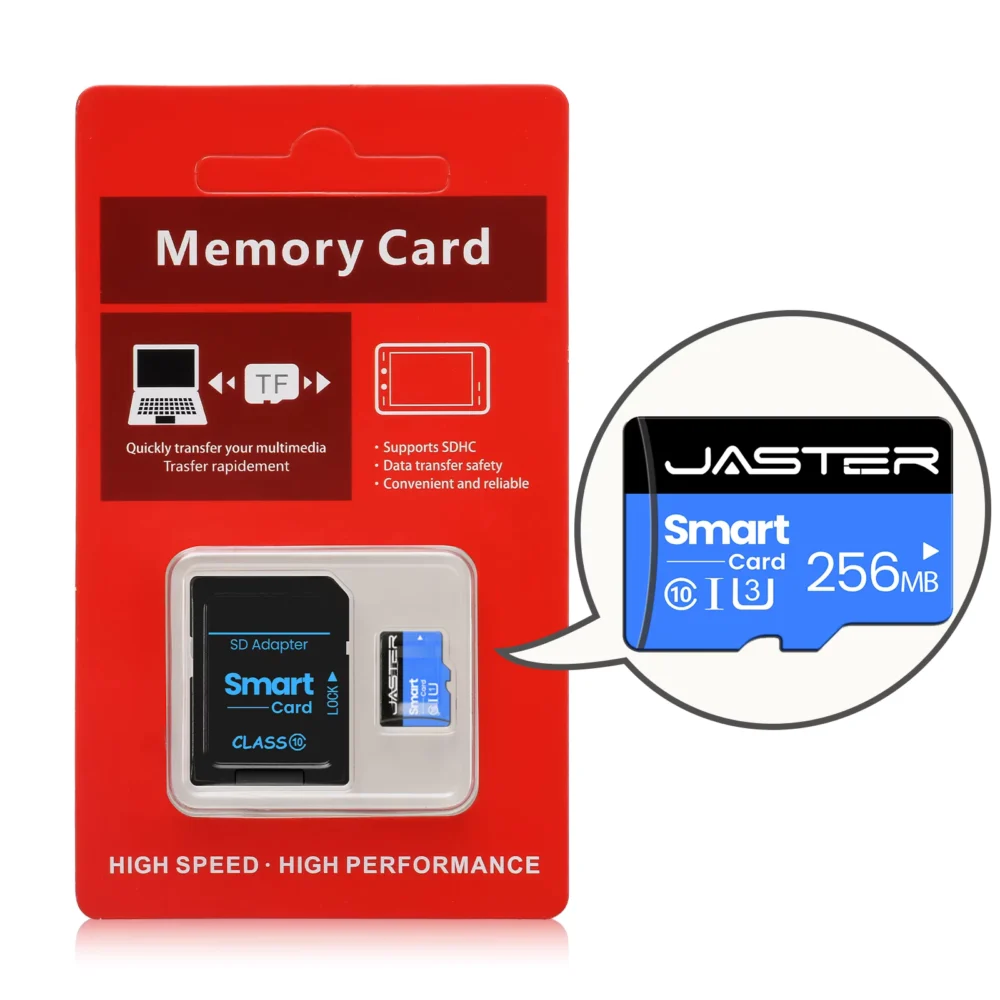 JASTER MicroSD SD Card with Adapter Multiple Capacities