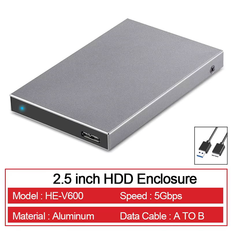 SSK Aluminum 2.5" SATA HDD SSD Enclosure USB-C 3.1 6Gbps