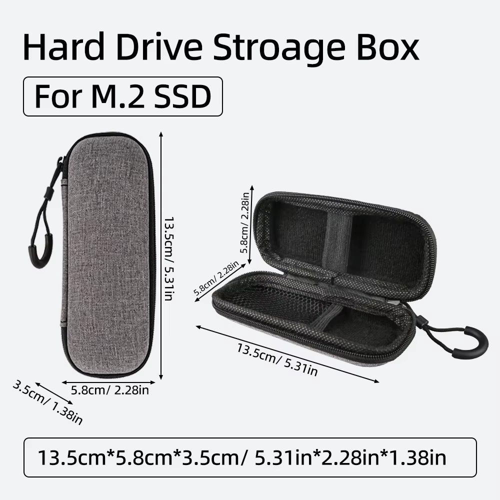EVA Hard Shell Storage Bag for M.2 and 2.5" SSD HDD