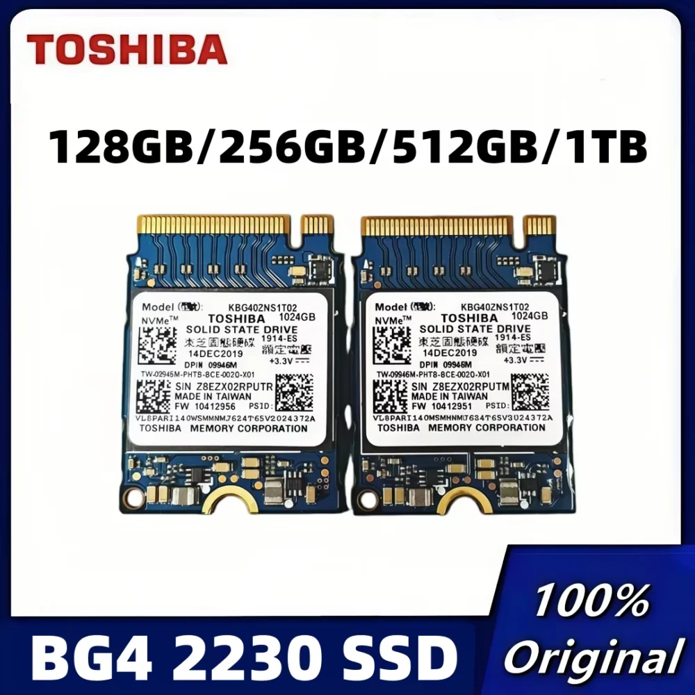 Toshiba BG4 2230 NVMe M.2 SSD 128GB to 1TB