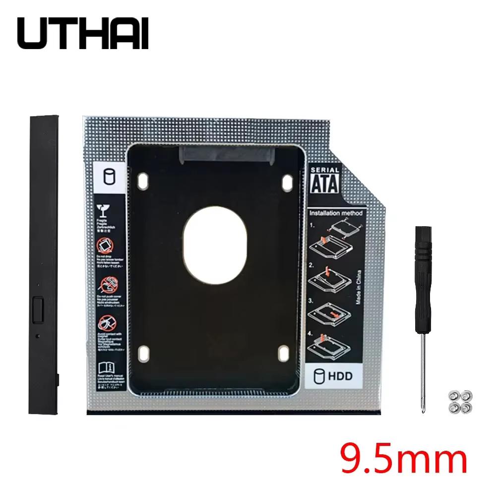 DM DW95S 9.5mm Aluminum SATA HDD Caddy for Laptops