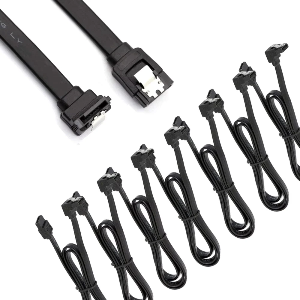 12 Pack 16" SATA III 6Gbps Cable with Locking Latch