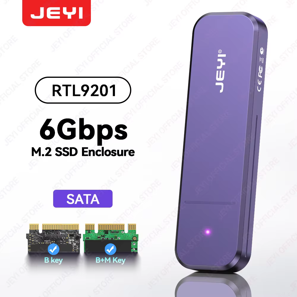 JEYI Dual-Protocol M.2 SSD Enclosure with USB 3.2 Type-C