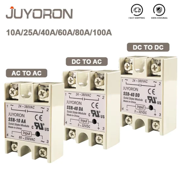 SSR Series Solid State Relay 10A to 100A for PID Control