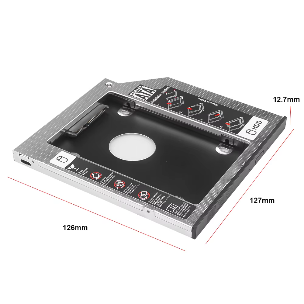 9.5MM/12.7MM SATA SSD/HDD Caddy Adapter for Laptop