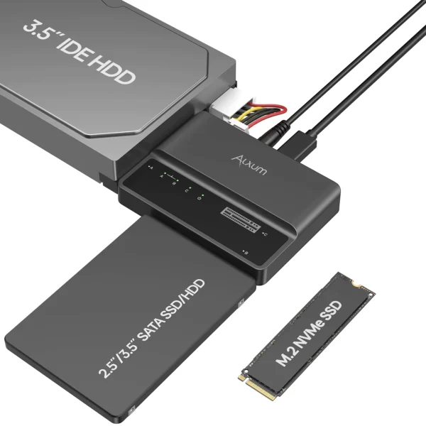 USB-C 10Gbps 3-in-1 SSD HDD Adapter for NVMe SATA IDE
