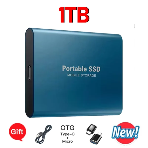 1TB Portable SSD External Hard Drive USB 3.1 Type-C