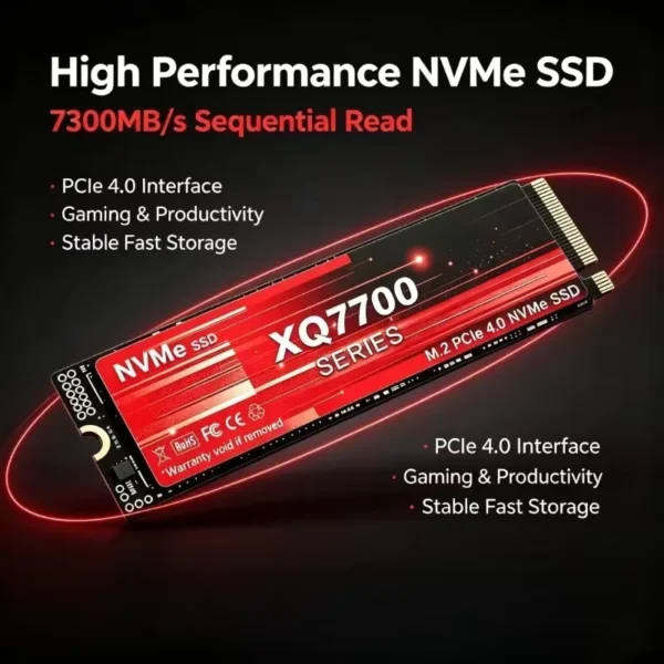XQ7700 PCIe 4.0 NVMe M.2 2280 SSD 500GB-4TB for PC