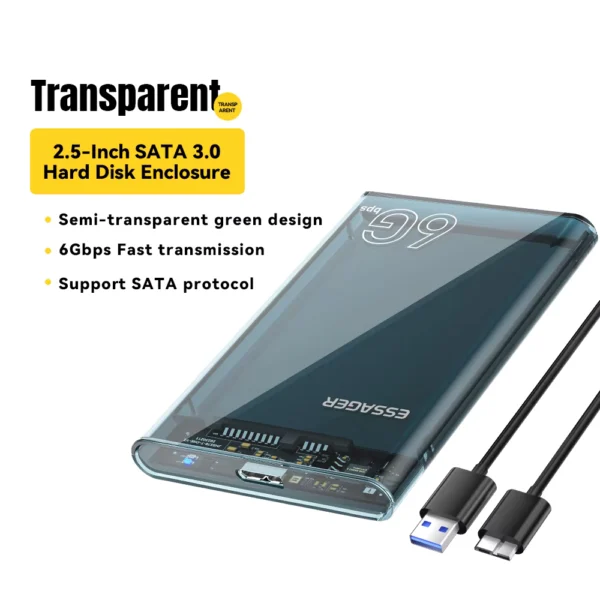 Essager 2.5” SATA HDD Enclosure USB 3.0 for SSD/HDD
