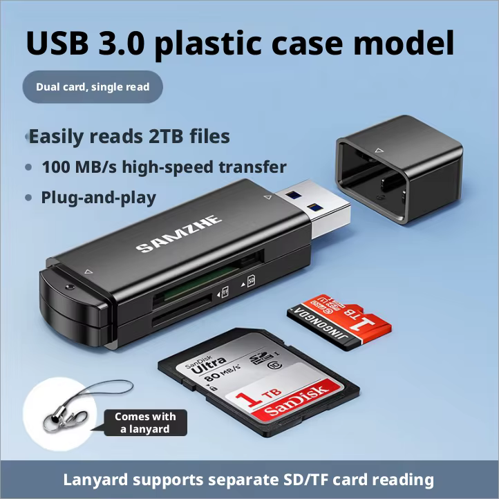 SAMZHE USB 3.2 Dual-Slot Card Reader SD & MicroSD