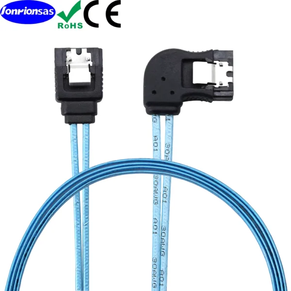 SATA-III 7Pin Female Straight to Right Angle 12Gbps Cable