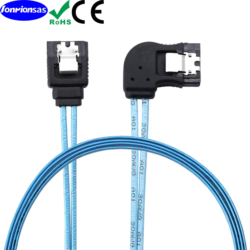 SATA-III 7Pin Female Straight to Right Angle 12Gbps Cable