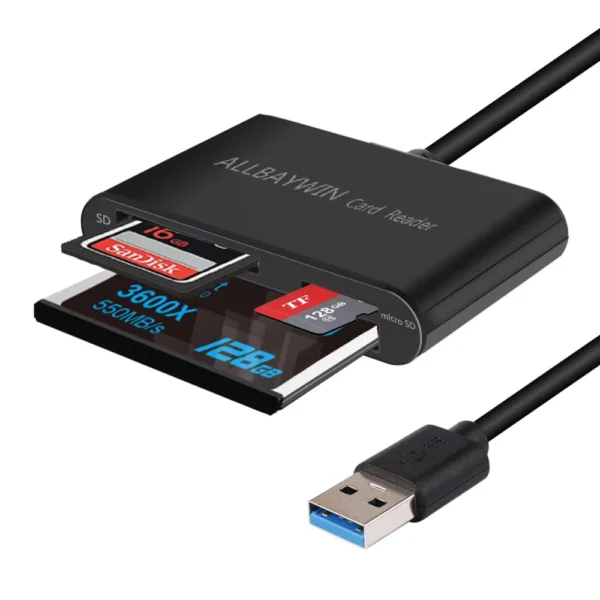 USB 3.0 Multi Card Reader Adapter for CF/SD/TF Cards