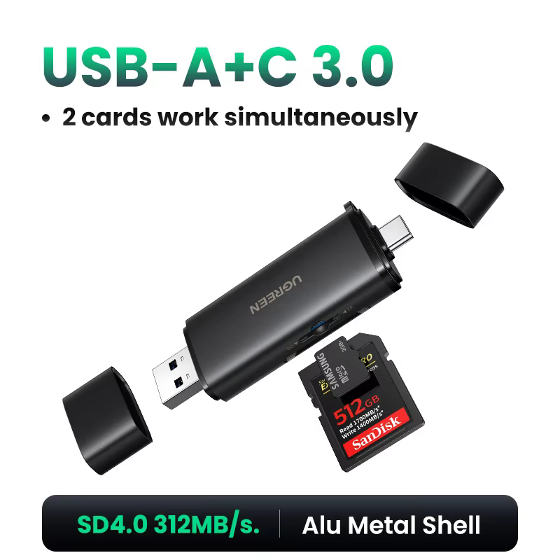 UGREEN USB-C SD 4.0 Card Reader with Multi Slot