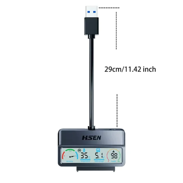 USB 3.2 to SATA Adapter Cable with Smart LCD Display