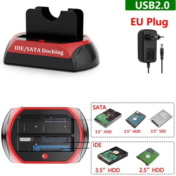 SATA IDE USB 3.0 Docking Station with Card Reader & Hub