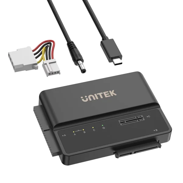 USB-C 10Gbps 3-in-1 SSD HDD Adapter for M.2 NVMe SATA IDE