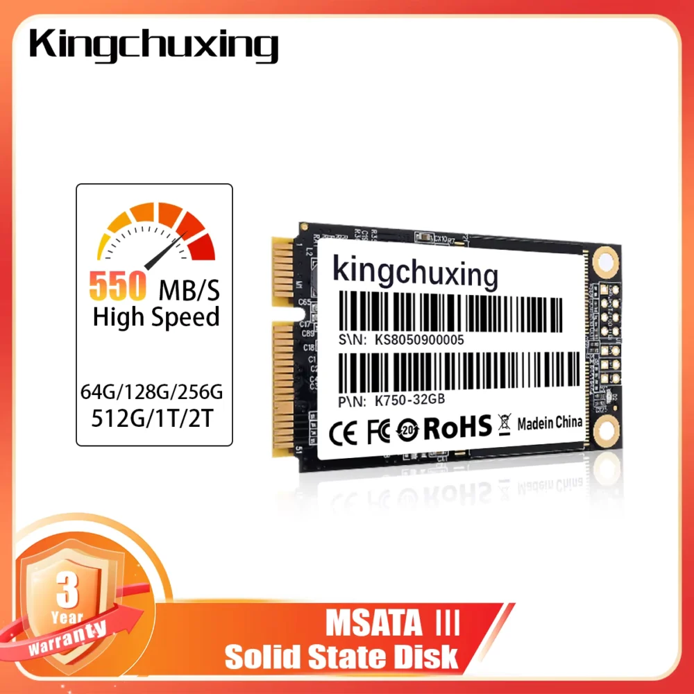 Kingchuxing mSATA SSD 32GB-2TB High-Speed Storage