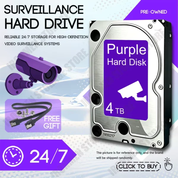 Used Surveillance HDD 500GB to 8TB SATA 3.5 inch