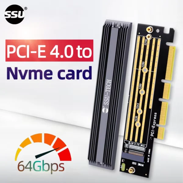 SSU PCIe 4.0 to M.2 NVMe Adapter Card for Desktop